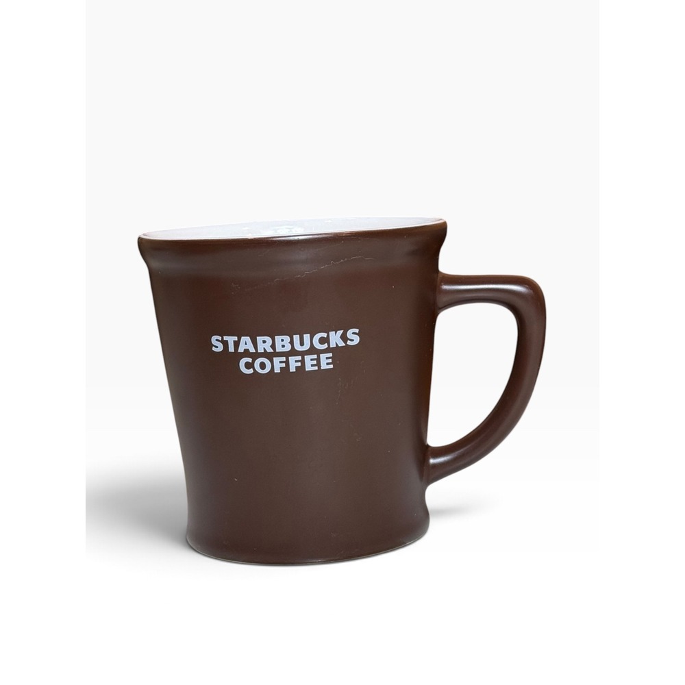 Starbucks Coffee Mug 2008 Vintage Matte Brown 16oz Ceramic Cup Retro Minimalist